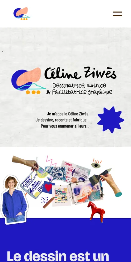 Le site de Céline Ziwès sur téléphone.